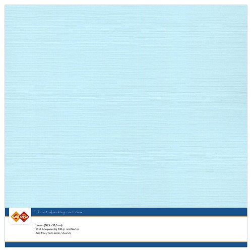 Findit Carddeco Leinenkarton 30,5 x 30,5cm 240g 10 Blatt Babyblau Babyblau