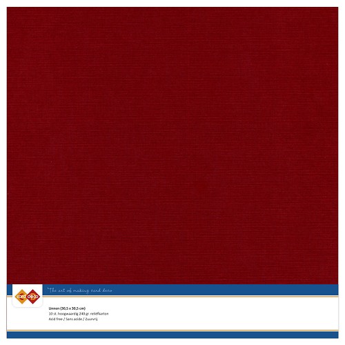 Findit Carddeco Leinenkarton 30,5 x 30,5cm 240g 10 Blatt Bordeaux Bordeaux