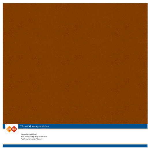 Findit Carddeco Leinenkarton 30,5 x 30,5cm 240g 10 Blatt Braun Braun
