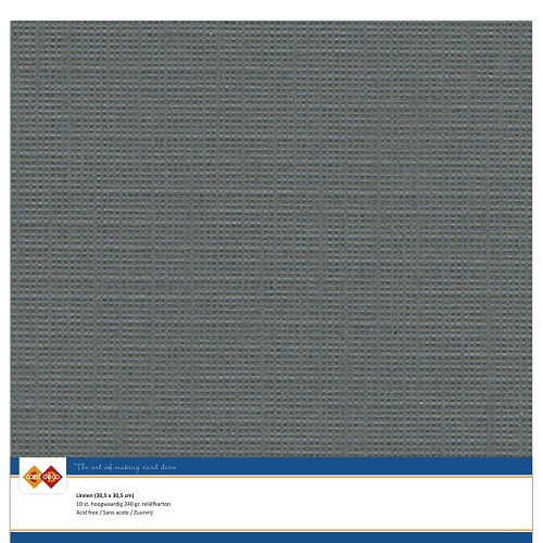 Findit Carddeco Leinenkarton 30,5 x 30,5cm 240g 10 Blatt Dunkelgrau Dunkelgrau