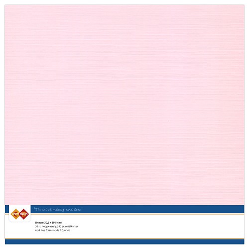 Findit Carddeco Leinenkarton 30,5 x 30,5cm 240g 10 Blatt Hellrosa Hellrosa