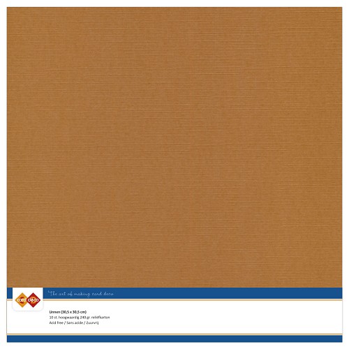 Findit Carddeco Leinenkarton 30,5 x 30,5cm 240g 10 Blatt Kaffee braun Kaffee braun