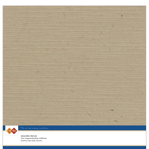 Findit Carddeco Leinenkarton 30,5 x 30,5cm 240g 10 Blatt Kraft cappuccino Kraft cappuccino
