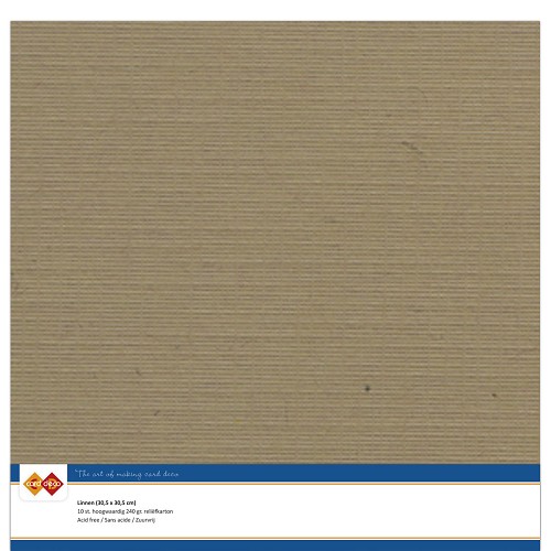 Findit Carddeco Leinenkarton 30,5 x 30,5cm 240g 10 Blatt Mokka Kraft mokka