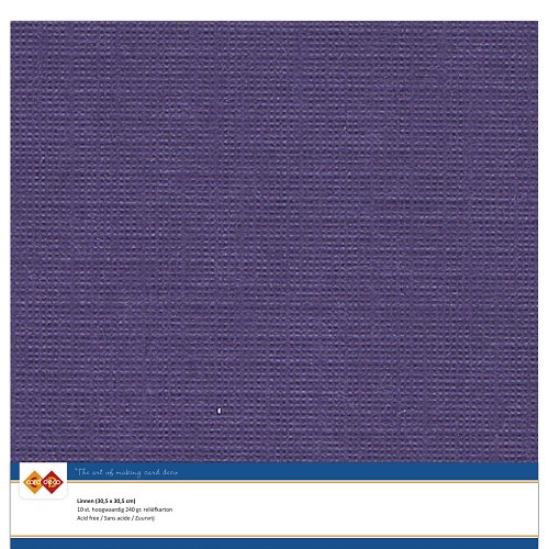 Findit Carddeco Leinenkarton 30,5 x 30,5cm 240g 10 Blatt Purpur Purpur