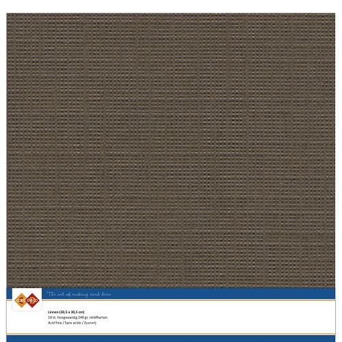 Findit Carddeco Leinenkarton 30,5 x 30,5cm 240g 10 Blatt Schokoladenbraun Schokoladenbraun
