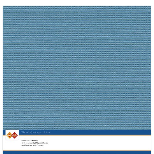 Findit Carddeco Leinenkarton 30,5 x 30,5cm 240g 10 Blatt Türkis Türkis