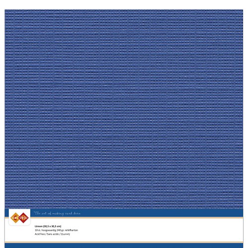 Findit Carddeco Leinenkarton 30,5 x 30,5cm 240g 10 Blatt Ultramarinblau Ultramarinblau