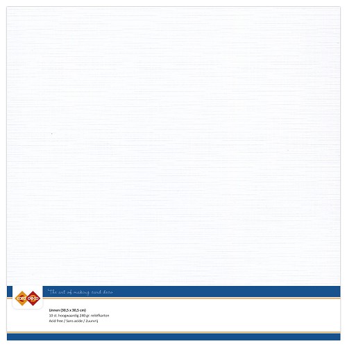 Findit Carddeco Leinenkarton 30,5 x 30,5cm 240g 10 Blatt Weiß Weiß
