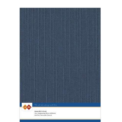 Findit Carddeco Leinenkarton DIN A4 240g 10 Blatt Dunkelblau Dunkelblau