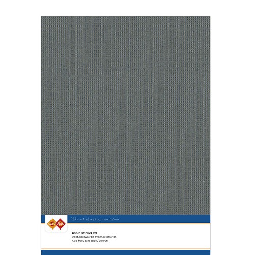 Findit Carddeco Leinenkarton DIN A4 240g 10 Blatt Dunkelgrau Dunkelgrau