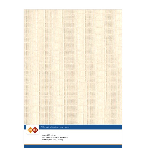 Findit Carddeco Leinenkarton DIN A4 240g 10 Blatt Elfenbein Elfenbein