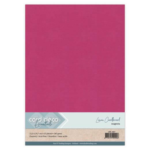 Findit Carddeco Leinenkarton DIN A4 240g 10 Blatt Magenta Magenta