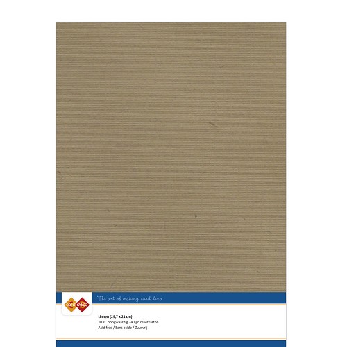 Findit Carddeco Leinenkarton DIN A4 240g 10 Blatt Mokka Kraft mokka