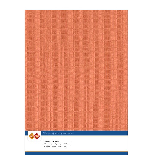 Findit Carddeco Leinenkarton DIN A4 240g 10 Blatt Orange Orange