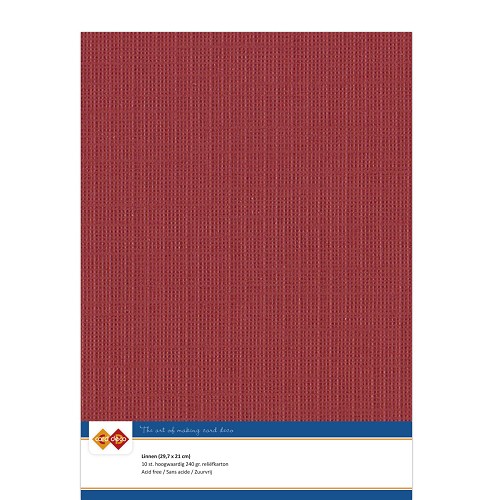 Findit Carddeco Leinenkarton DIN A4 240g 10 Blatt Weihnachts Rot Weihnachts Rot