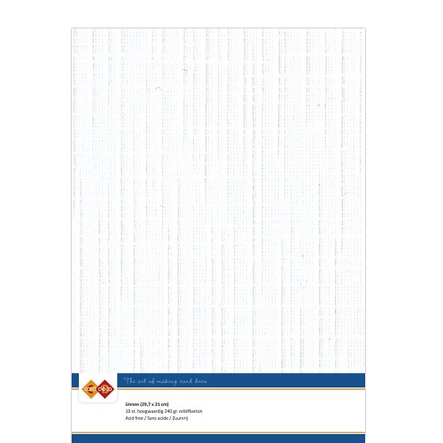 Findit Carddeco Leinenkarton DIN A4 240g 10 Blatt Weiß Weiß