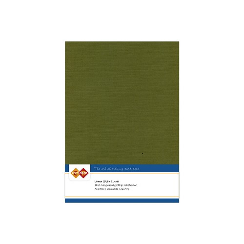 Findit Carddeco Leinenkarton DIN A5 240g 10 Blatt Basilikum Moosgrün