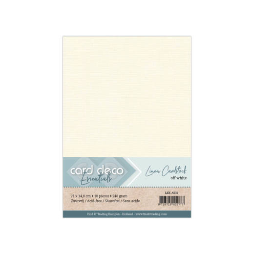 Findit Carddeco Leinenkarton DIN A5 240g 10 Blatt Gebrochenes weiß Gebrochenes weiß