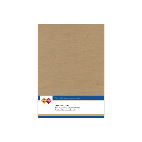 Findit Carddeco Leinenkarton DIN A5 240g 10 Blatt Kraft cappuccino Kraft cappuccino