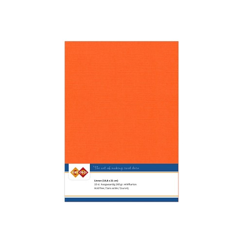 Findit Carddeco Leinenkarton DIN A5 240g 10 Blatt Orange Orange