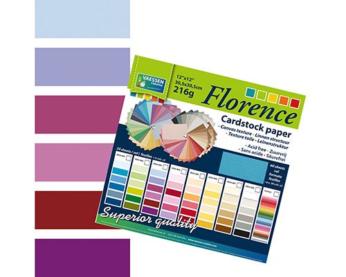 Florence Multipack Papier/Karton Set lila 24 Bögen / 30,5x30,5cm - 216g 