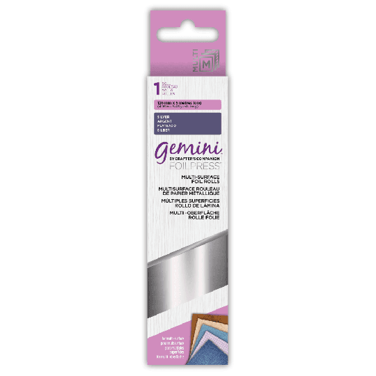 Gemini FOILPRESS Multi-Surface Heißfolienstempel Folie 12,6 x 500cm Silber Silber