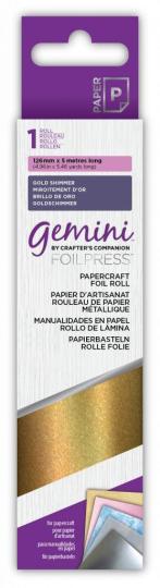Gemini FOILPRESS Papercraft Heißfolienstempel Folie 12,6 x 500cm Gold Schimmer Gold Schimmer