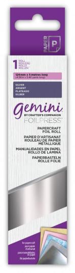 Gemini FOILPRESS Papercraft Heißfolienstempel Folie 12,6 x 500cm Silber Silber