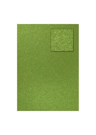 Glitterkarton DIN A4  200g/m²  - 1 Bogen olivgrün olivgrün