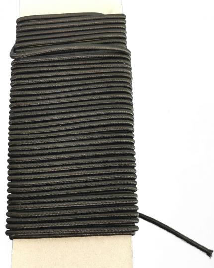 Gummiband rund- Elastisches Band - Länge 10m ø 2,5mm schwarz 
