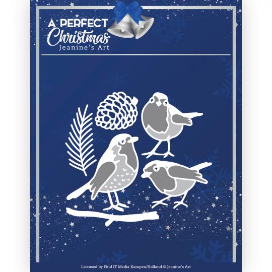 Stanzschablone - Jeanines Art - A Perfect Christmas - Weihnachts Vögel 