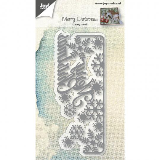 Joy!Crafts Schneideschablone 1tlg. - Text - Merry Christmas mit Schneeflocken 
