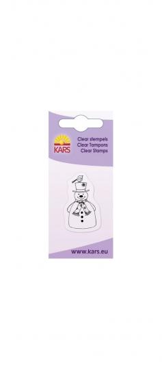 Kars Clear Stempel Schneemann mit Vogel 5X6cm 