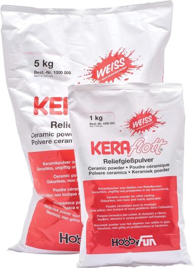 Keraflott Gießmasse, Gießpulver - weiss 1 kg Beutel 1 kg Beutel