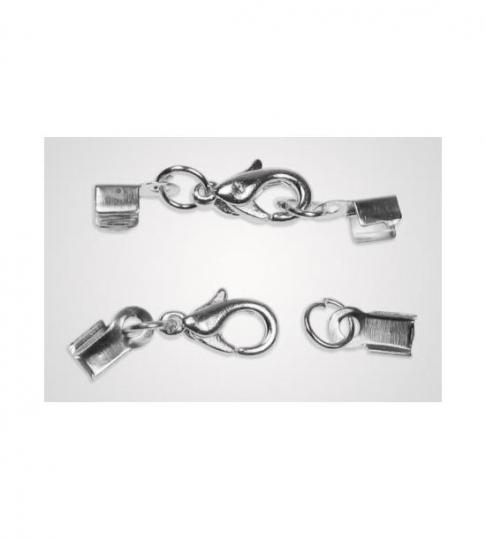 Kettenverschluß Karabinerhaken 4er Set silber 