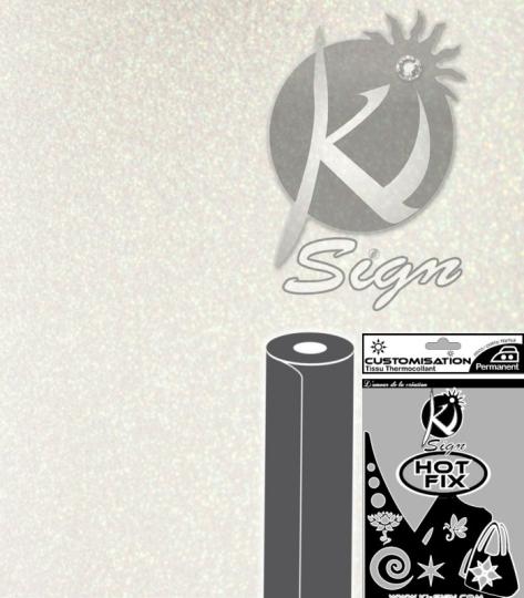 Ki-Sign Bügeltransfer Folie 15 x 20cm - Glitter - weiß weiß