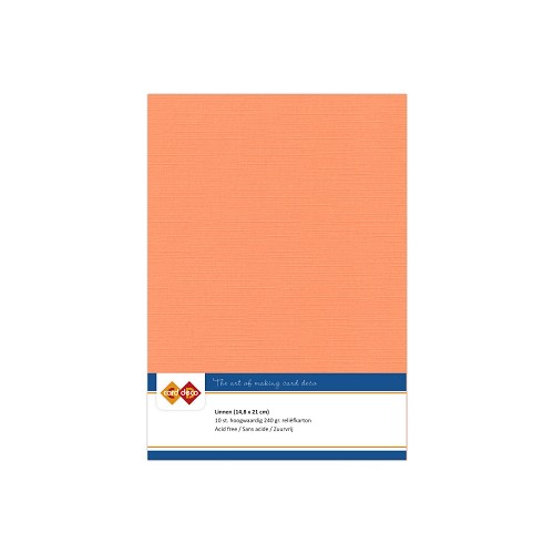 Findit Carddeco Leinenkarton DIN A5 240g 10 Blatt Soft orange