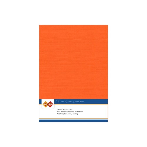 Findit Carddeco Leinenkarton DIN A5 240g 10 Blatt Orange