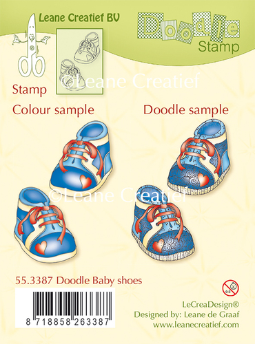 LeCrea - Doodle Silikon Stempel - Baby Schuhe 2tlg 