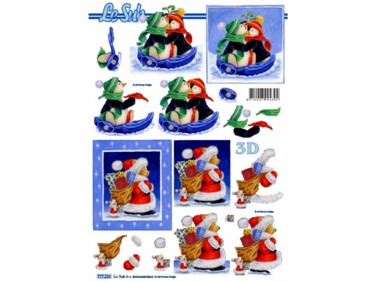 LeSuh 3D Bogen Weihnachtsbär und Pinguin 