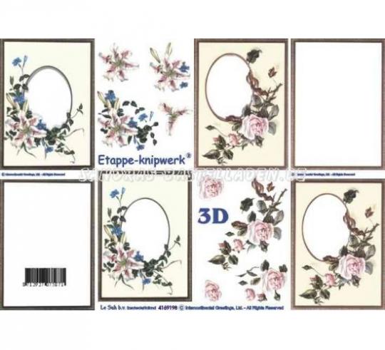 LeSuh 3D Etappen Bogen Blumen im Rahmen I 