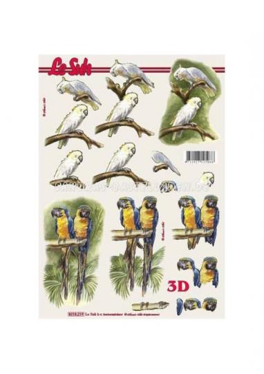 LeSuh 3D Etappen Bogen Kakadu + Papagei 