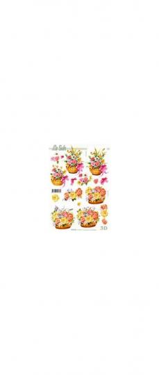LeSuh 3D Etappen Bogen Korb mit Blumen 