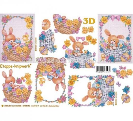 LeSuh 3D Etappen Bogen Osterhase im Korb 