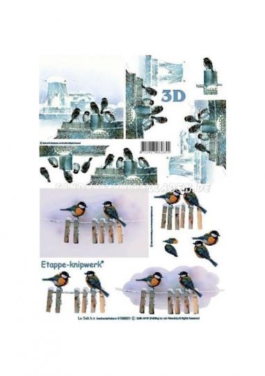 LeSuh 3D Etappen Bogen Vögel im Schnee 