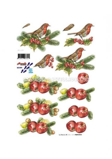LeSuh 3D Etappen Bogen Weihnachts Rotkehlchen 