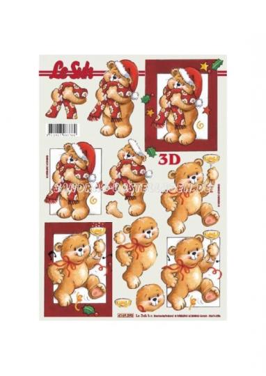 LeSuh 3D Etappen Bogen Weihnachtsbärchen mit Glas 