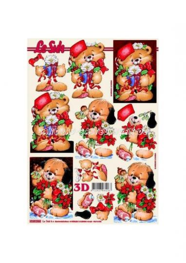 LeSuh 3D Etappen Bogen Weihnachtshund und Bär 