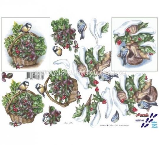 LeSuh 3D Etappen Bogen Weihnachtskorb & Vögel 